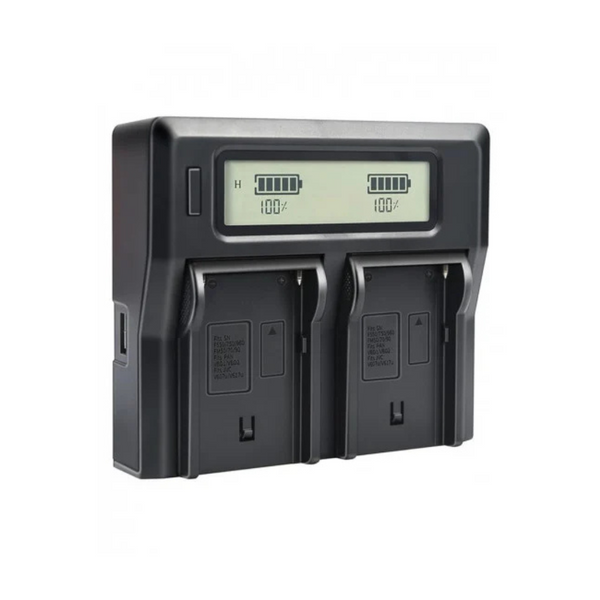 NP‑F970 Dual Digital Battery Charger – For F970/F750/F550 Batteries