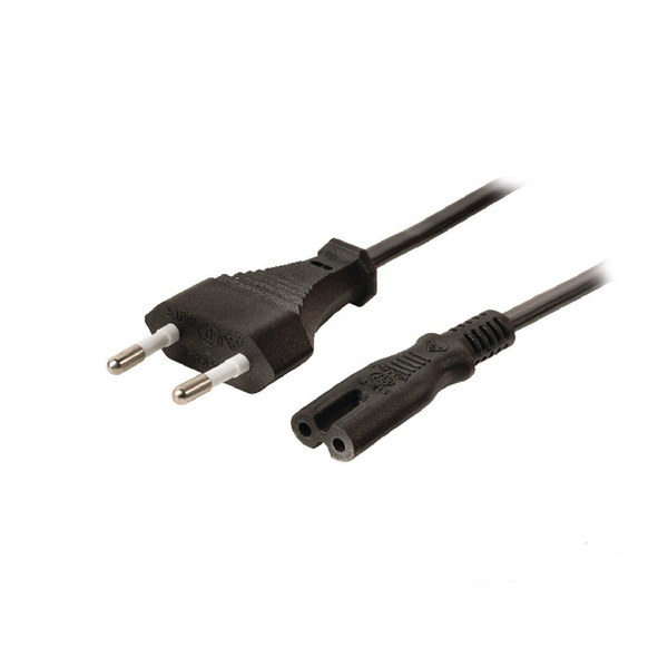 Black electrical plug and socket on a white background