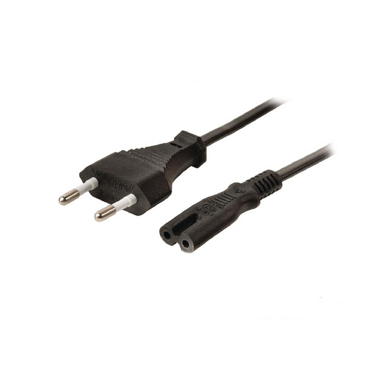 Black electrical plug and socket on a white background