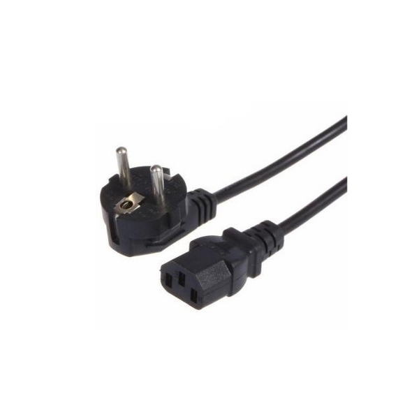 Black electrical plug and cable on a white background