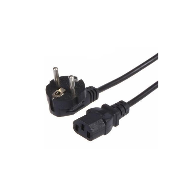 Black electrical plug and cable on a white background