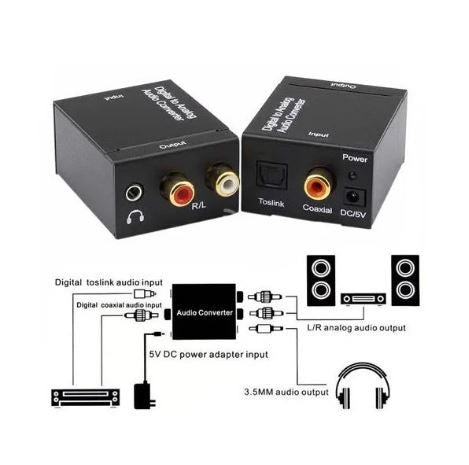 Two audio converters with wiring diagram on a white background