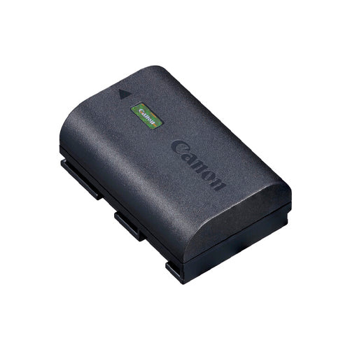 A Canon LP-E6NH Lithium-Ion Battery in black color with the Canon logo visible on it.