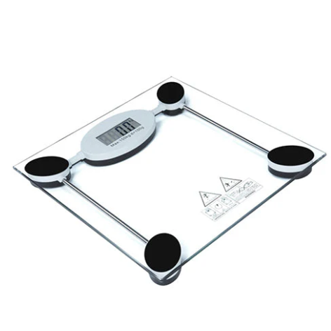 Digital bathroom scale on a white background