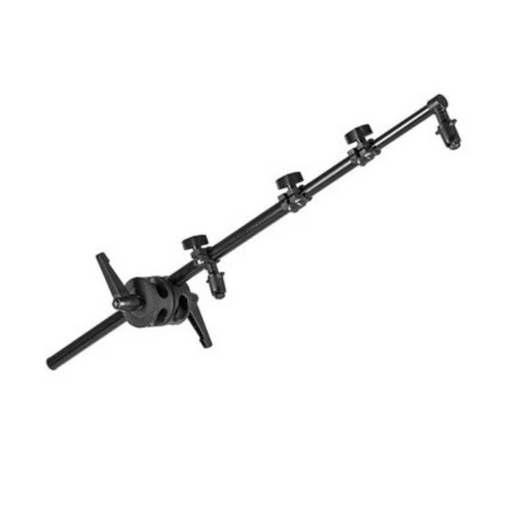 A black Godox reflector holder mounting arm, used for studio work to hold various reflectors at different angles.