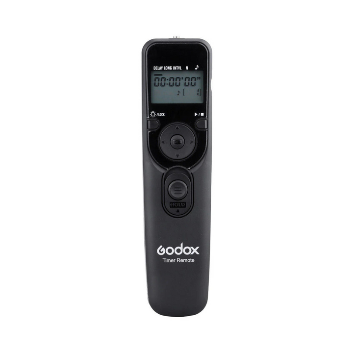A black Godox UTR Timer Remote Shutter Release with a digital display and control buttons.