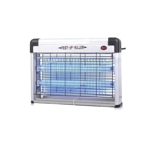 Pest killer device with blue light on a white background