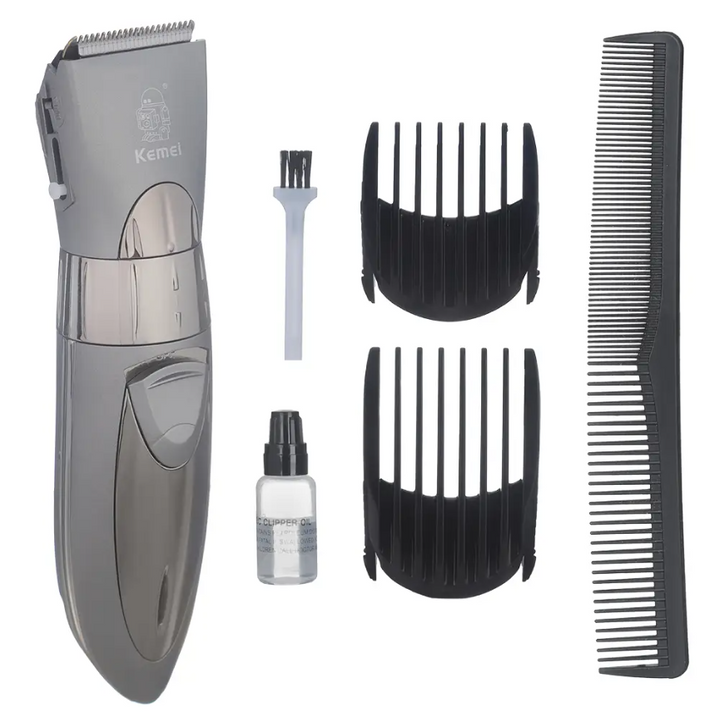 Kemei hair trimmer set with attachments on a white background