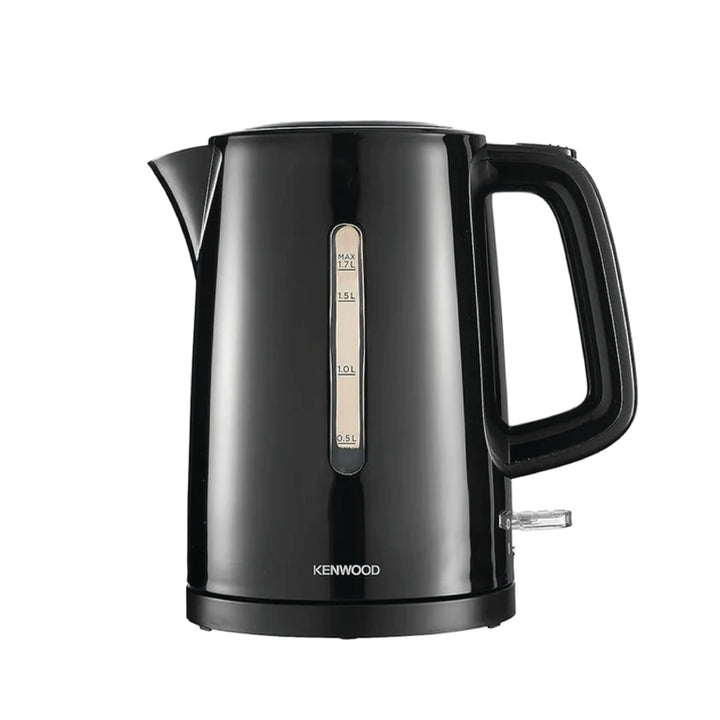 Black Kenwood kettle on a white background