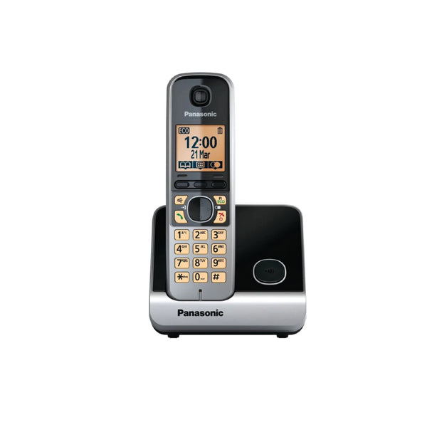 Panasonic cordless phone with answering machine on a white background