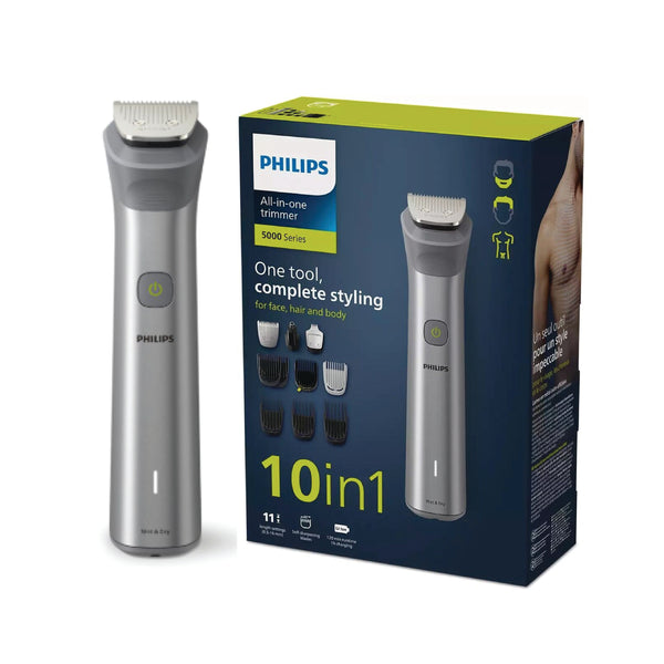 Philips grooming tool with packaging on a white background
