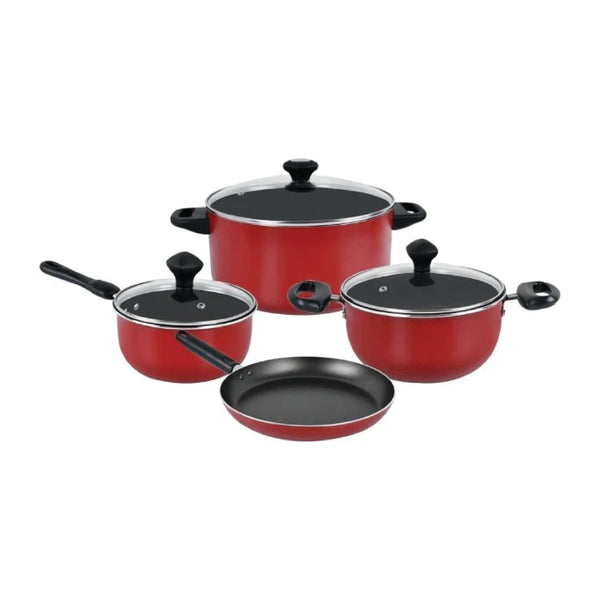 Prestige PR21568 7‑Piece Non‑Stick Cast Aluminum Cookware Set – Red