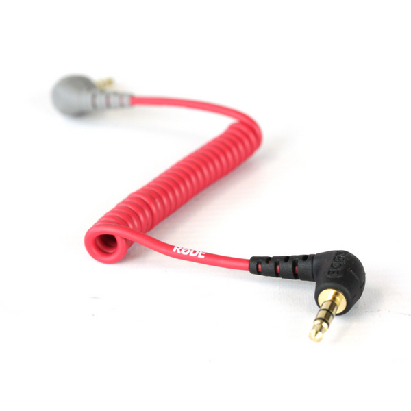 RODE SC7 – Coiled 3.5 mm TRS to TRRS Patch Cable (Right‑Angle)