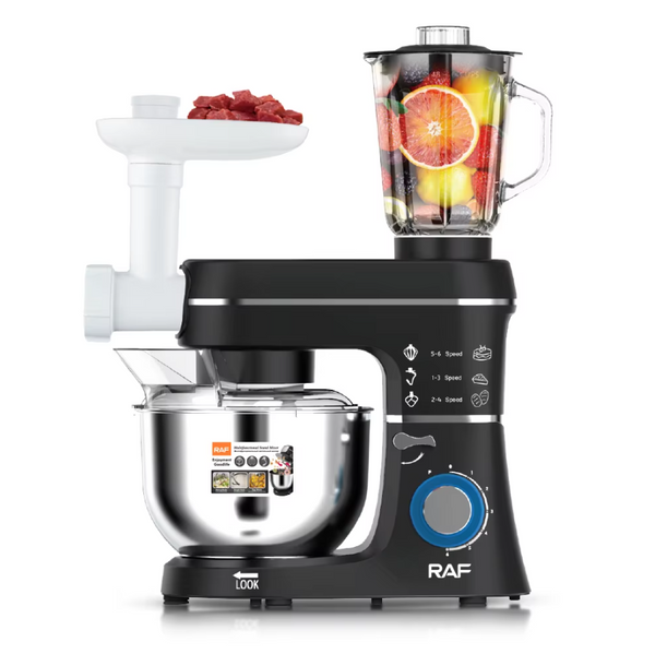 RAF R‑6609B 3‑in‑1 Stand Mixer – 1400 W with 10 L Stainless Steel Bowl