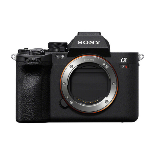 Sony a7R V Mirrorless Camera with a black body and electronic viewfinder.