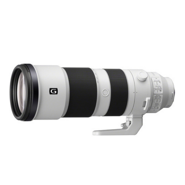 Camera lens with 'G' mark on a white background
