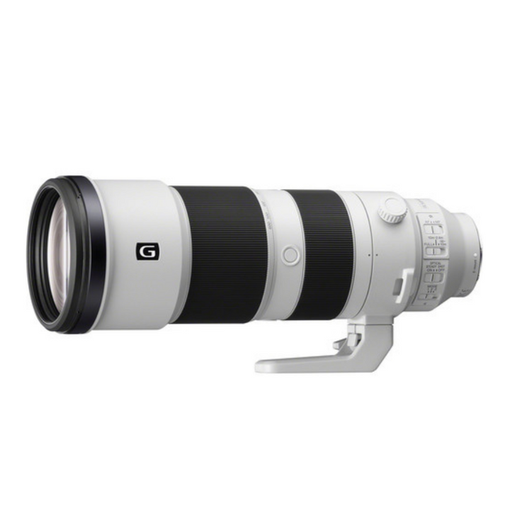 Camera lens with 'G' mark on a white background