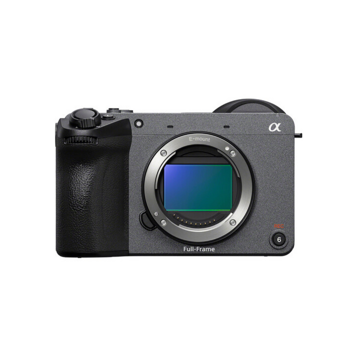 Sony Alpha full-frame camera body on a white background
