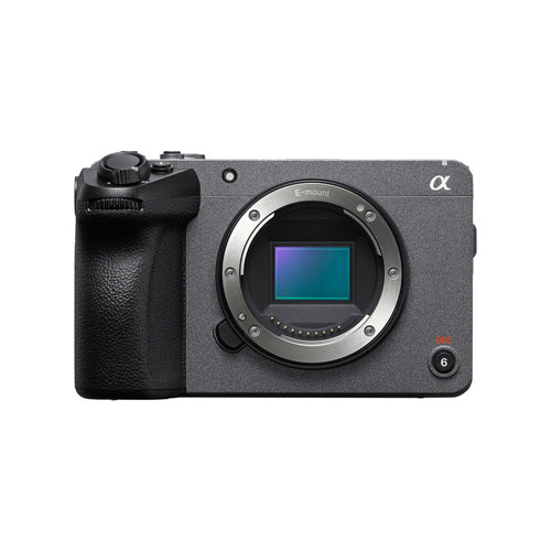 Sony FX30 Digital Cinema Camera body in black color, showing the front view with the lens mount and the Sony Alpha logo.