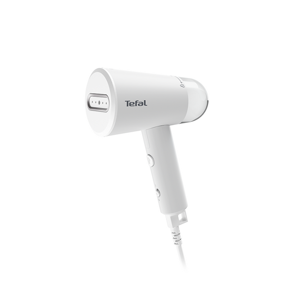 White Tefal hair dryer on a white background