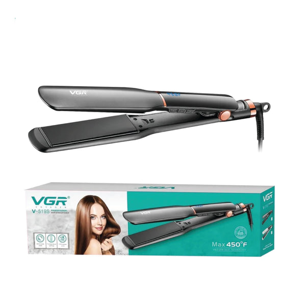 VGR hair straightener with packaging on a white background