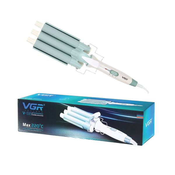 VGR V‑595 Professional 3‑Barrel Hair Curler – 100–220 °C