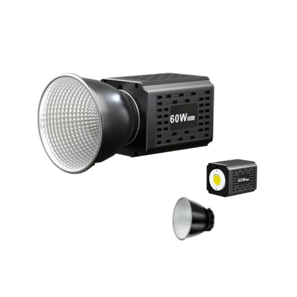 Lighting equipment set with a 60W bulb on a white background