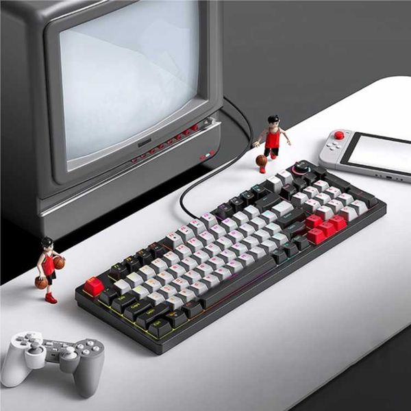 T-Wolf 97 Key RGB Wired Mechanical Keyboard with Multimedia Knob – PayLess