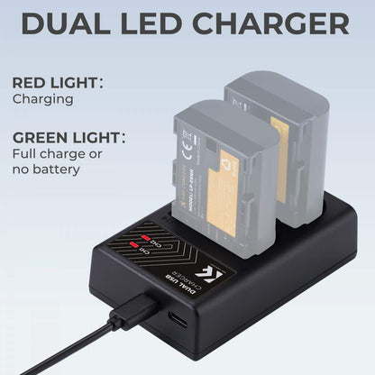 K&F Dual Charger for Canon LP-E6NH batteries | KF28.0007